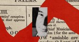 C. S. Lewis over red paper and a book of Psalms page